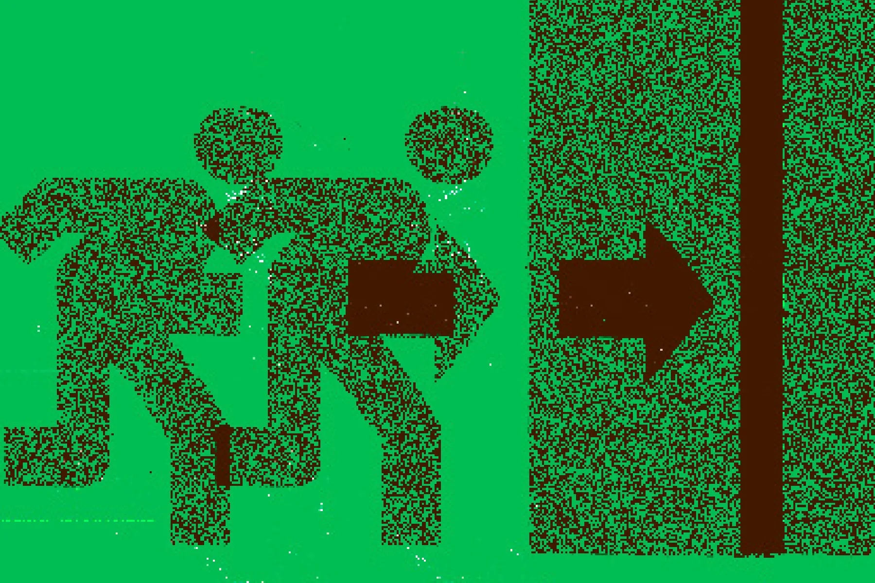 02 / Elaborazione digitale — Ripetizione del pittogramma e trama grafica nella pagina digitale.
