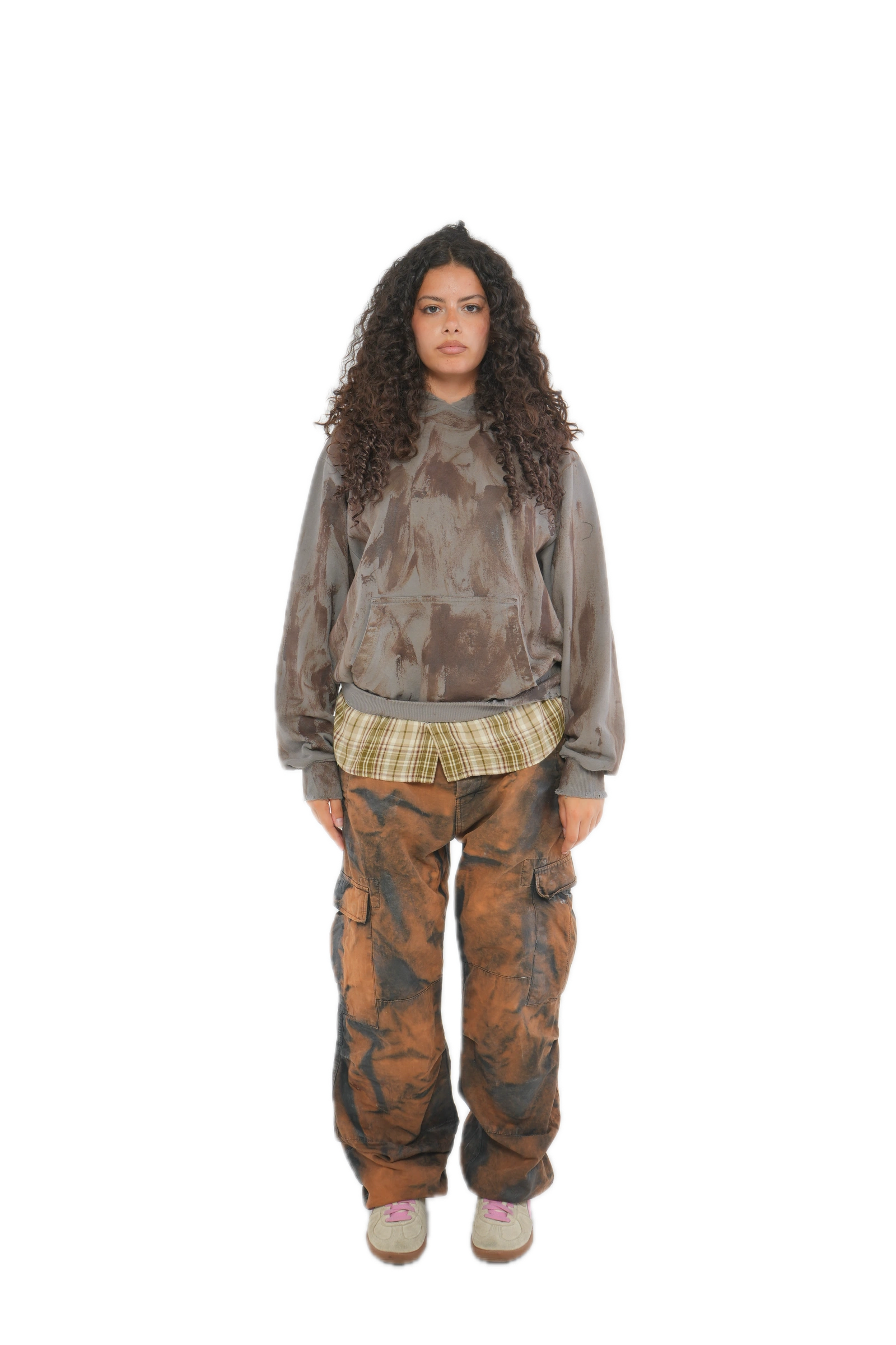 BIOFOLD layered hoodie — capo indossato